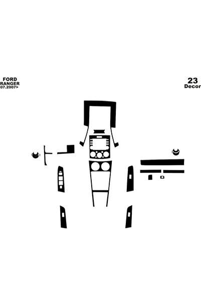 Marscockpitdesign غطاء كونسول فورد رينجر 2006-2010 23 قطعة