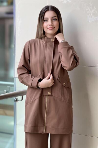 Ceremony Front Zippered Half Placket Steel Knitted Suit