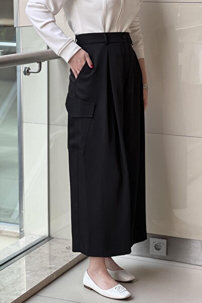 sentez giyim Sentez Larina Cargo Pants with Elastic Waist and Pockets