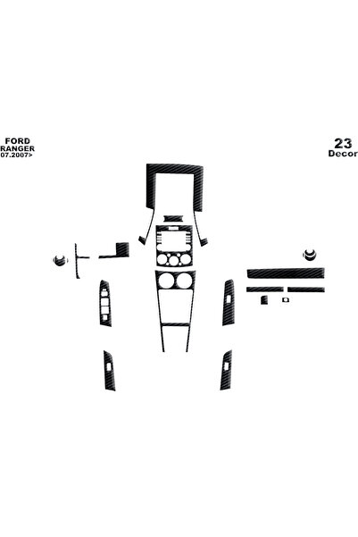 Marscockpitdesign غطاء كونسول فورد رينجر 2006-2010 23 قطعة