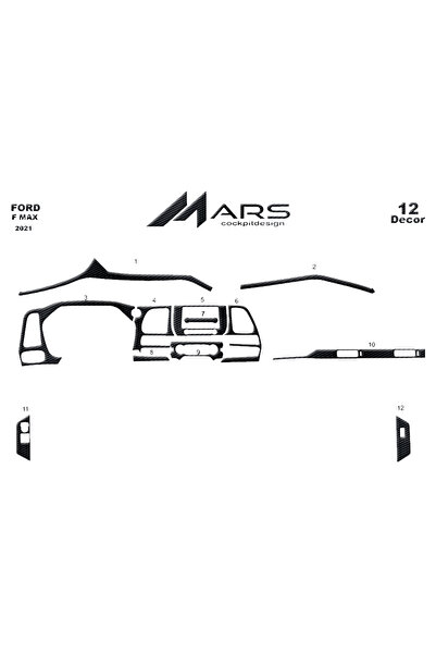 Marscockpitdesign غطاء كونسول فورد إف ماكس 2021 - 12 قطعة