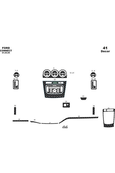 Marscockpitdesign غطاء كونسول فورد كونكت 2009-2014 41 قطعة
