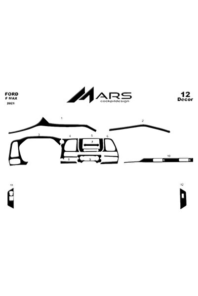 Marscockpitdesign غطاء كونسول فورد إف ماكس 2021 - 12 قطعة
