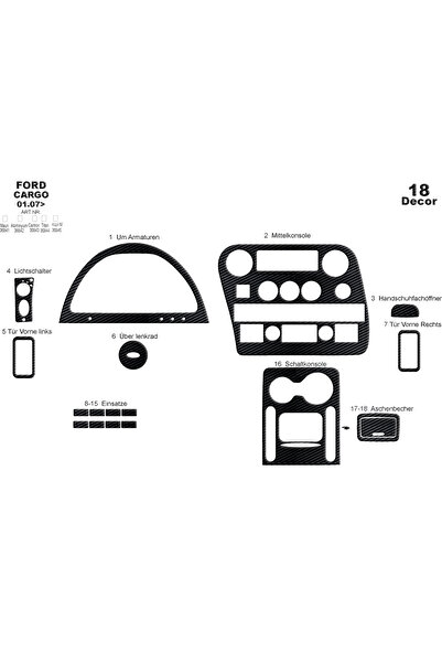 Marscockpitdesign غطاء كونسول توربيدو لسيارة فورد كارجو 1838T موديلات 2007-20...