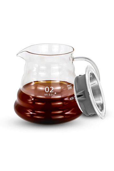 Generic 02 Corrugated Glass Coffee Server with Strong Snap Lid to Keep Coffee Warm
