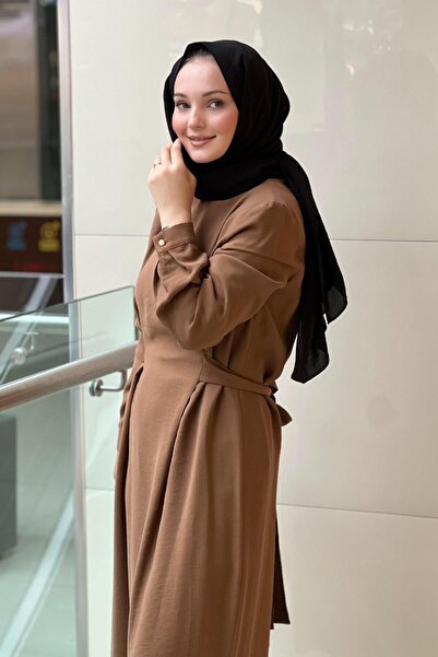 Nuss Pleated Belt Detailed Dress