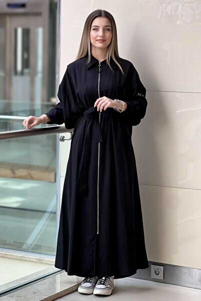 Ceremony Front Zipper Single Handle Stone Detail Internal Zipper Closure Cap