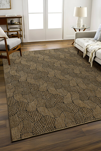 Sunrise Rug Jüt Tabanlı Hasır Dokuma Örme Bohem Halı Kilim