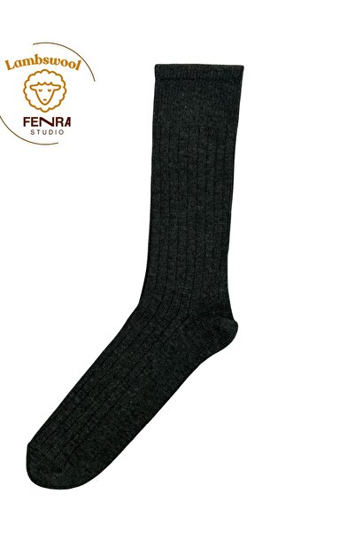 FENRA STUDIO Men's Winter Thermal Wool Warm Lambswool Smoked Derby Socks