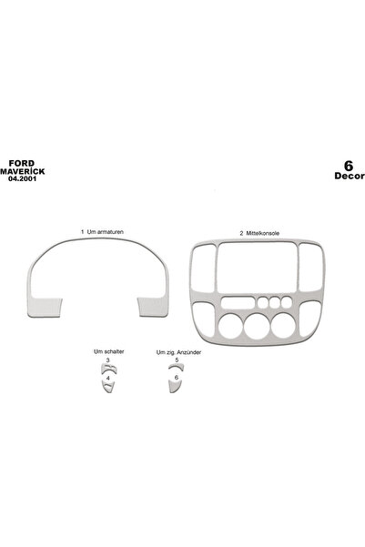 Marscockpitdesign غطاء كونسول فورد مافريك 2001 6 قطع