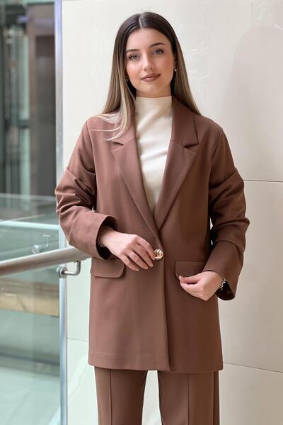 Ceremony Single Button Blazer Steel Jacket Pants Set