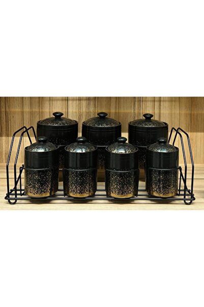 Malooki Set de 7 recipiente din portelan cu suport de metal