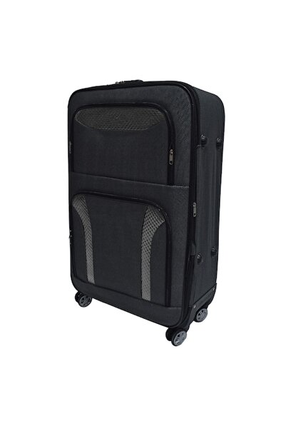 Naimeed Company Troler voiaj, Naimeed D5583M, 4 roti duble 360 grade, material textil, inchidere cifru, Negru, 43x27