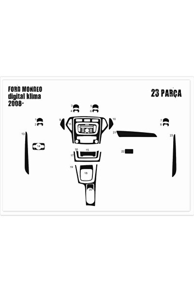 Marscockpitdesign Ford Mondeo Digital Console-Torpedo Covering 2008 24 Pieces