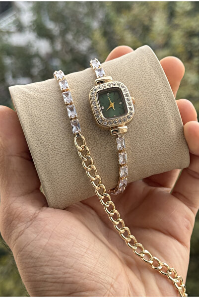 Tulpar Special Series Wrist-Wrapped Zircon Baguette Stone Square Minimal Case Women's Wristwatch