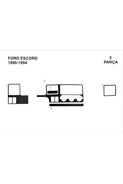 Marscockpitdesign غطاء كونسول فورد إسكورد 1990-1995 4 قطع