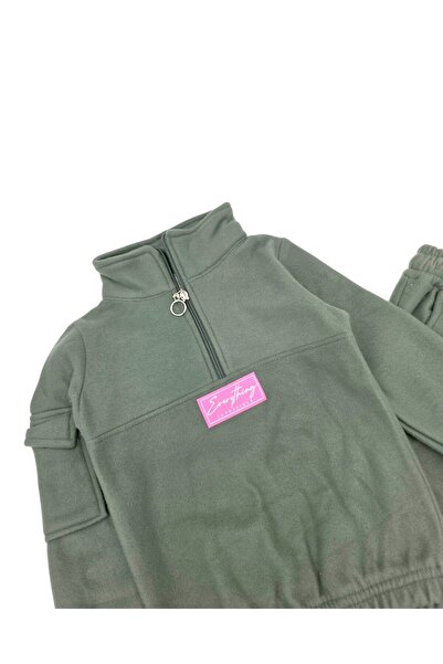 Egelite Girl's 2-3-4-5-6 Years Old Cargo Pocket Fleece Tracksuit Set / Winter Fleece Set