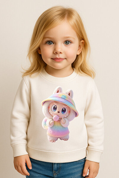 SVART WEAR Labubu Print cu imprimeu Hanorac pentru copii și adulți tricou 100% bumbac Amuzant, elegant, drăguț