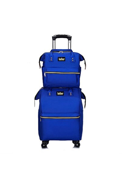 halber Set 2 in 1, Troler si Geanta halber, 49x34x20cm si 29x29x16cm, Albastru