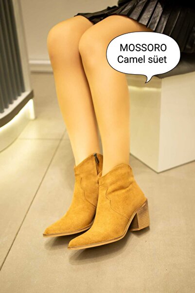 EREN SHOES BAG (Mossoro) Fermuarlı Kadın Western Kovboy Bilek Bot