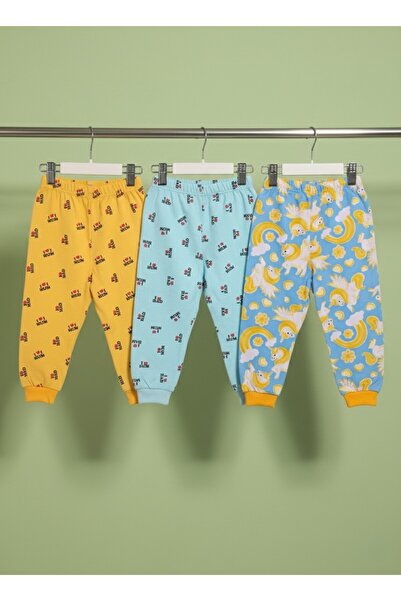Jasminya 3 Lü Çocuk 1 Yaş Pijama Altı Unisex (3 Lü Avantaj Paket)