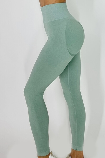 FashionForYou Enoria fitness tights, with waist shaping band and push up effect, Green