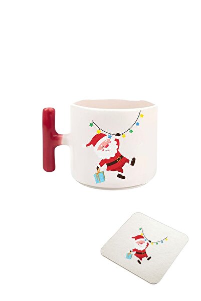 FenerciHediyelik كوب بمقبض على شكل حرف T للعام الجديد (مع ستة أكواب هدية)