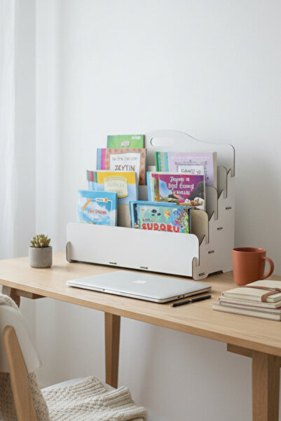 Simux Carry Montessori 4 Raflı Ahşap Mini Kitaplık -Çocuk Odası Kitaplık - Ma...