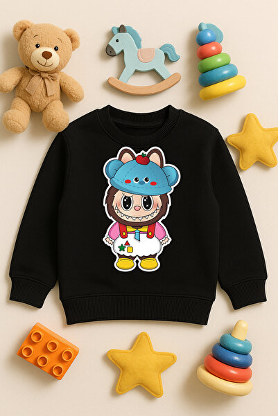 SVART WEAR Labubu Печатна детска и възрастна суитшърт 100% памук Забавна Фант...