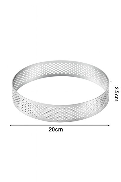 KARADAĞ METAL Yuvarlak Delikli Tart Kalıbı Çap:20 cm H:2,5 cm