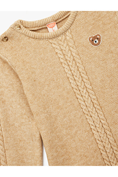 Koton Long Sleeve Viscose Blend Crew Neck Knit Sweater