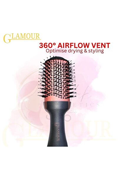 Glamour Professional Hot Air Brush 2 in 1 Hair Curler & Hair Straightener (1500W)