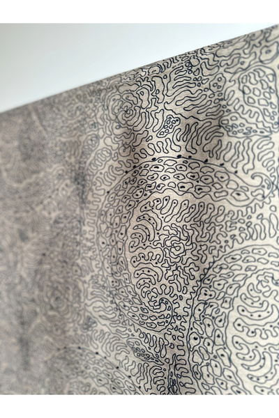 Silk Home Mayda Shawl - Mink - Navy Blue