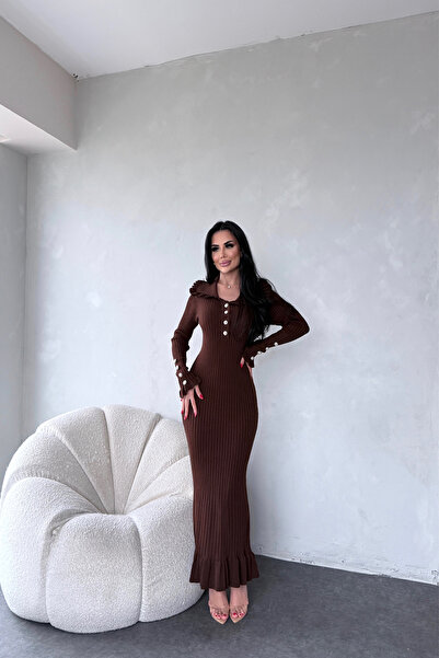 kamacibutik ПРИНЦЕСА ЯКА ГУДЗИЧОК ДЕТАЛЬНО ТРИКО ТРАПЕЗНА СУКНЯ СТАНДАРТНИЙ РОЗМІР (S/M/L/XL) ПІДХОДИТЬ