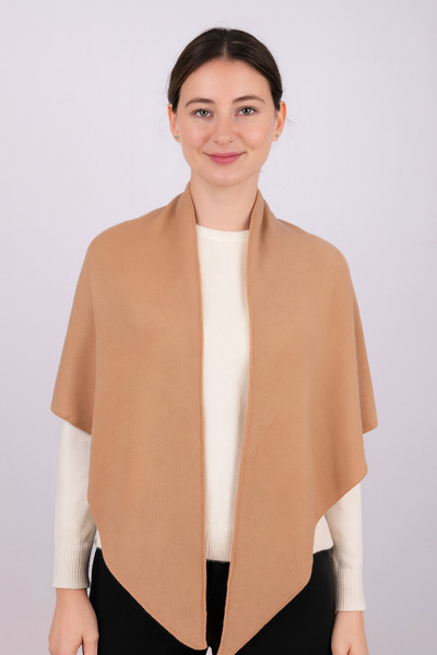 Sebir Moda Single Color Knitwear Triangle Shawl