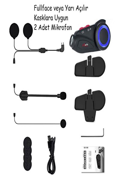 ULTRATEKNO Maxto M3S 1440P 2K Kameralı Bluetooth İntercom + 128GB Hafıza Kartı - Yeni Sürüm