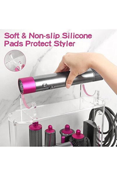 Eworld iWorld Acrylic Dyson Storage Holder - Multi-Function Organizer Compatible with Airwrap Desktop with