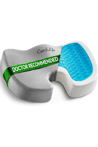 ComfiLife Gel-Enhanced Non-slip Coccyx Memory Foam Seat Cushion - Tailbone & Back Pain Relief