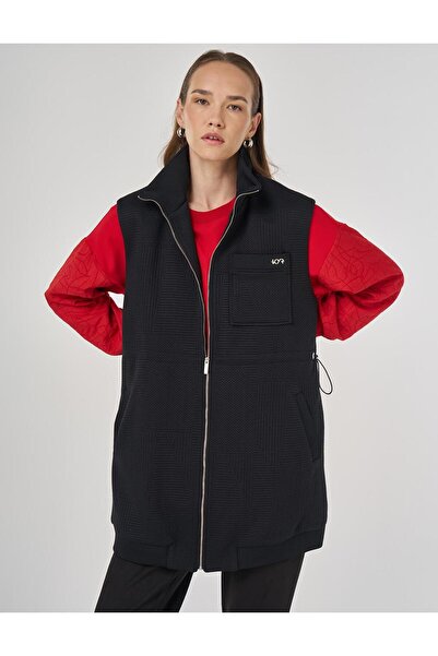 KYR High Neck Waist Gathered Vest Black