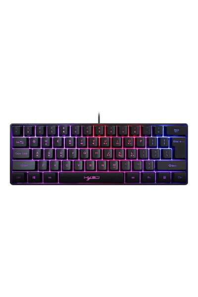 fulina Gaming Keyboard, Ultra Compact 60% Form Factor, RGB LED Backlit, 29.2x10.2x4cm Black