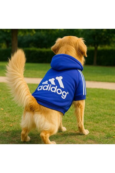 DOGİ&DOG Büyük Irk Saks Mavi Sporcu Köpek Sweati Köpek Kıyafeti (11-45KG)