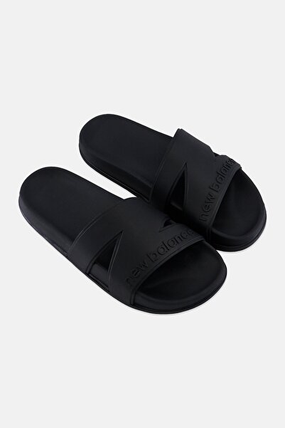 New Balance Kids Boy Brand Logo Slip On Slides, Black