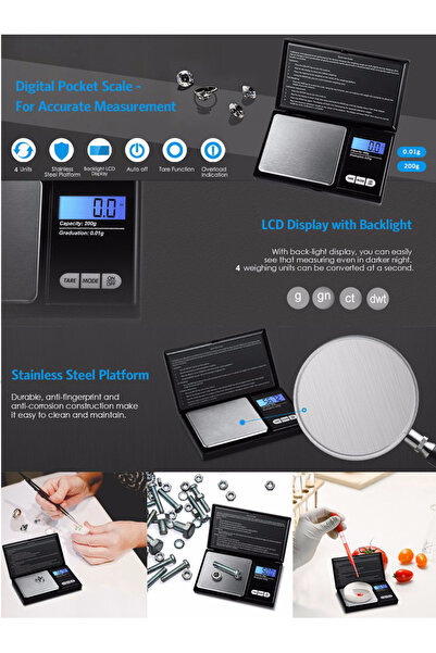 ENAR Portable Digital Jewelry Balance Weight Scale Black/Silver 500g/0.01g