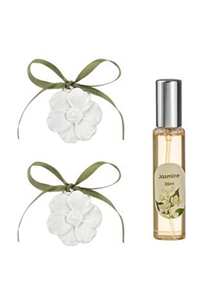 SHOPIENS Set Parfumat cu Pietre Flori & Spray cu Aroma de Iasomie 15 ml