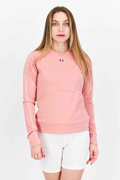 Under Armour Women Sportswear Fit Brand Logo Long Sleeves Sweatshirts, Peach