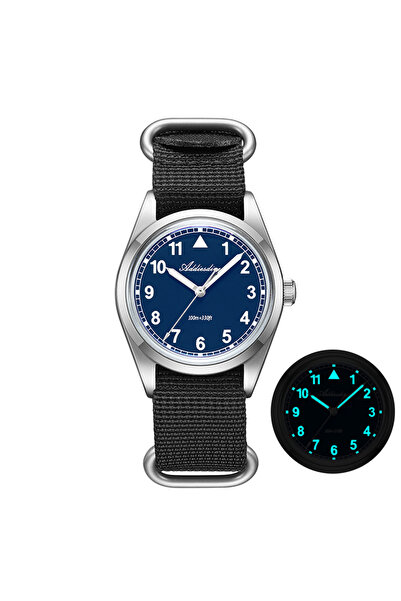 Choice ساعة ADDIESDIVE زرقاء للرجال مقاس 36 مم، أنالوج، زجاج عاكس، مقاومة للم...