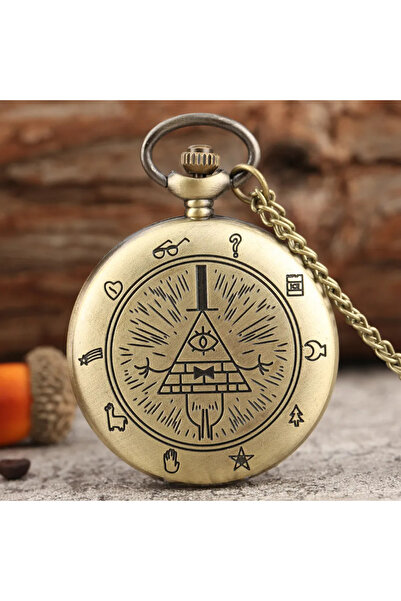 Choice GU TONG Retro Bronze Necklace Jewelry Chain Clock Quartz Analog Steampunk Bill Cipher Gravity Falls