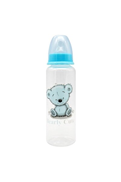 SHOPIENS Biberon Plastic Honey Baby Bearly Cute, Tetina Silicon, Culoare Bleu...