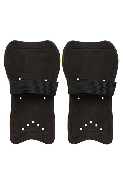 SHOPIENS Football Shin Guards, Universal Model, Lime Green Color, Elastic Adjustment 18 cm, Set of 1 Pair,