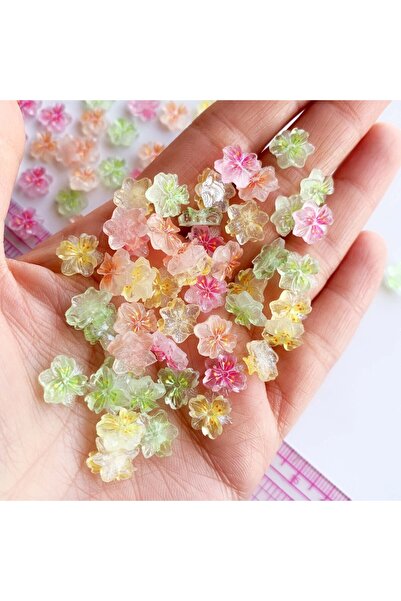 Choice 50 قطعة من 50 قطعة من راتنجات فن الأظافر المختلطة الجديدة، زينة ساكورا...